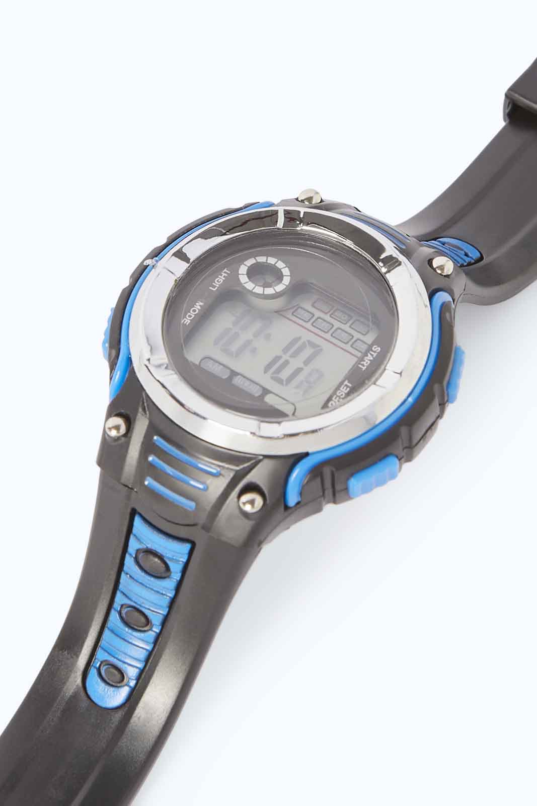 Redtag-Blue-And-Black-Multi-Functional-Digital-Watch-BOY-Watches,-Category:Watches,-Colour:Assorted,-Deals:2-FOR-69,-Deals:New-In,-Dept:Boys,-Filter:Boys-Accessories,-New-In,-New-In-BOY-ACC,-Non-Sale,-S23A,-Section:Boys-(0-to-14Yrs)-Boys-