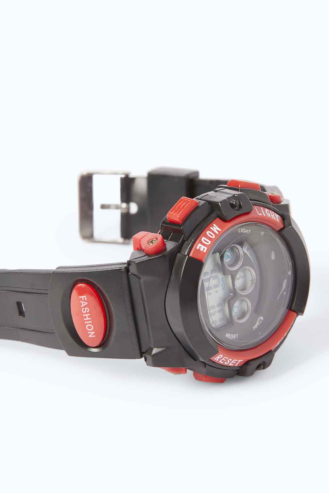 Redtag-Black-N-Red-Multi-Functional-Digital-Watch-BOY-Watches,-Category:Watches,-Colour:Assorted,-Deals:2-FOR-69,-Deals:New-In,-Dept:Boys,-Filter:Boys-Accessories,-New-In,-New-In-BOY-ACC,-Non-Sale,-S23A,-Section:Boys-(0-to-14Yrs)-Boys-