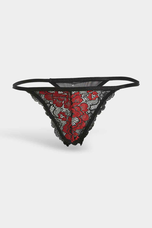 Redtag-Women-Black-Color-Single-Pack-Plain-Thong-Category:Briefs,-Colour:Black,-Deals:New-In,-Dept:Ladieswear,-Filter:Women's-Clothing,-New-In-Women-APL,-Non-Sale,-S23A,-Section:Women,-Women-Briefs--