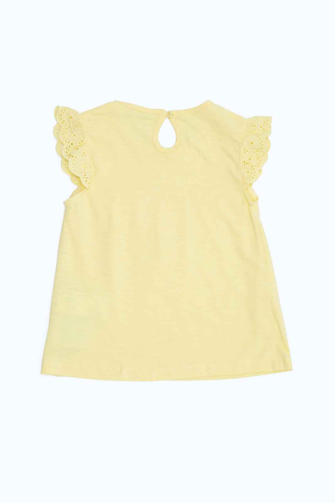 Redtag-Girls-Turquoise-Solid-Schifli-Frills-Sleeves-Blouse-Category:Blouses,-Colour:Teal,-Deals:New-In,-Dept:Girls,-Filter:Infant-Girls-(3-to-24-Mths),-ING-Blouses,-New-In-ING-APL,-Non-Sale,-S23B,-Section:Girls-(0-to-14Yrs),-VLM-Infant-Girls-3 to 24 Months