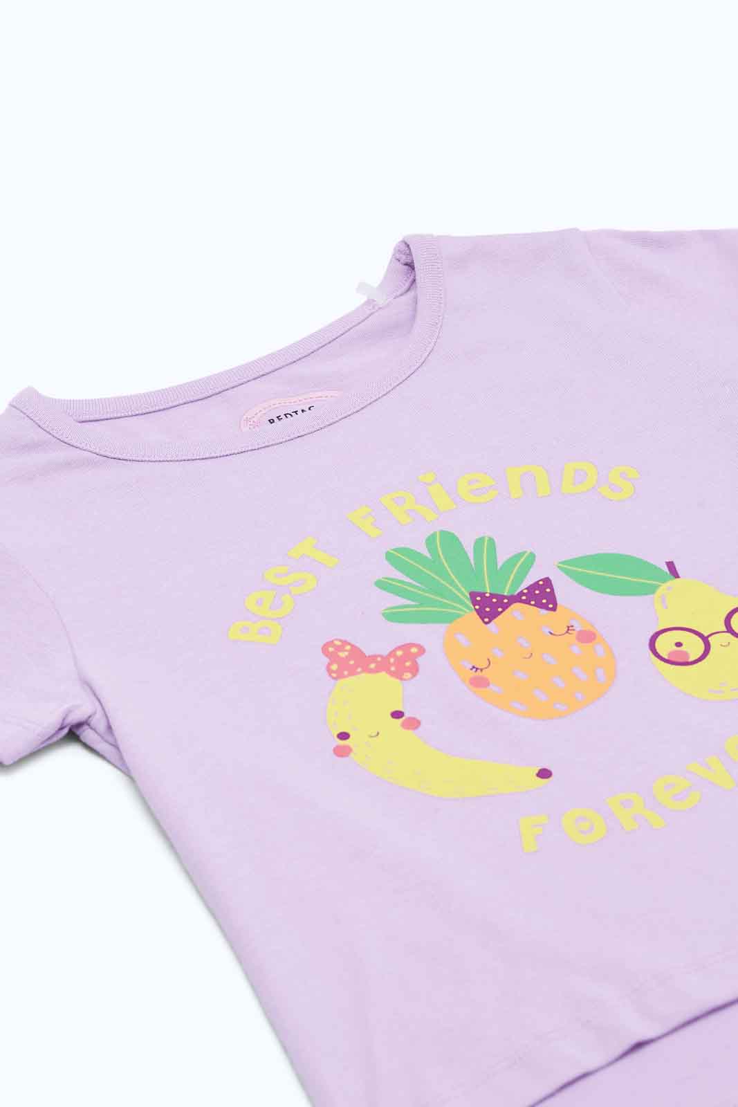 Redtag-Girls-Lilac-Best-Friends-Forever-T-Shirt-Category:T-Shirts,-Colour:Lilac,-Deals:New-In,-Dept:Girls,-Filter:Infant-Girls-(3-to-24-Mths),-ING-T-Shirts,-New-In-ING-APL,-Non-Sale,-S23B,-Section:Girls-(0-to-14Yrs),-TBL-Infant-Girls-3 to 24 Months