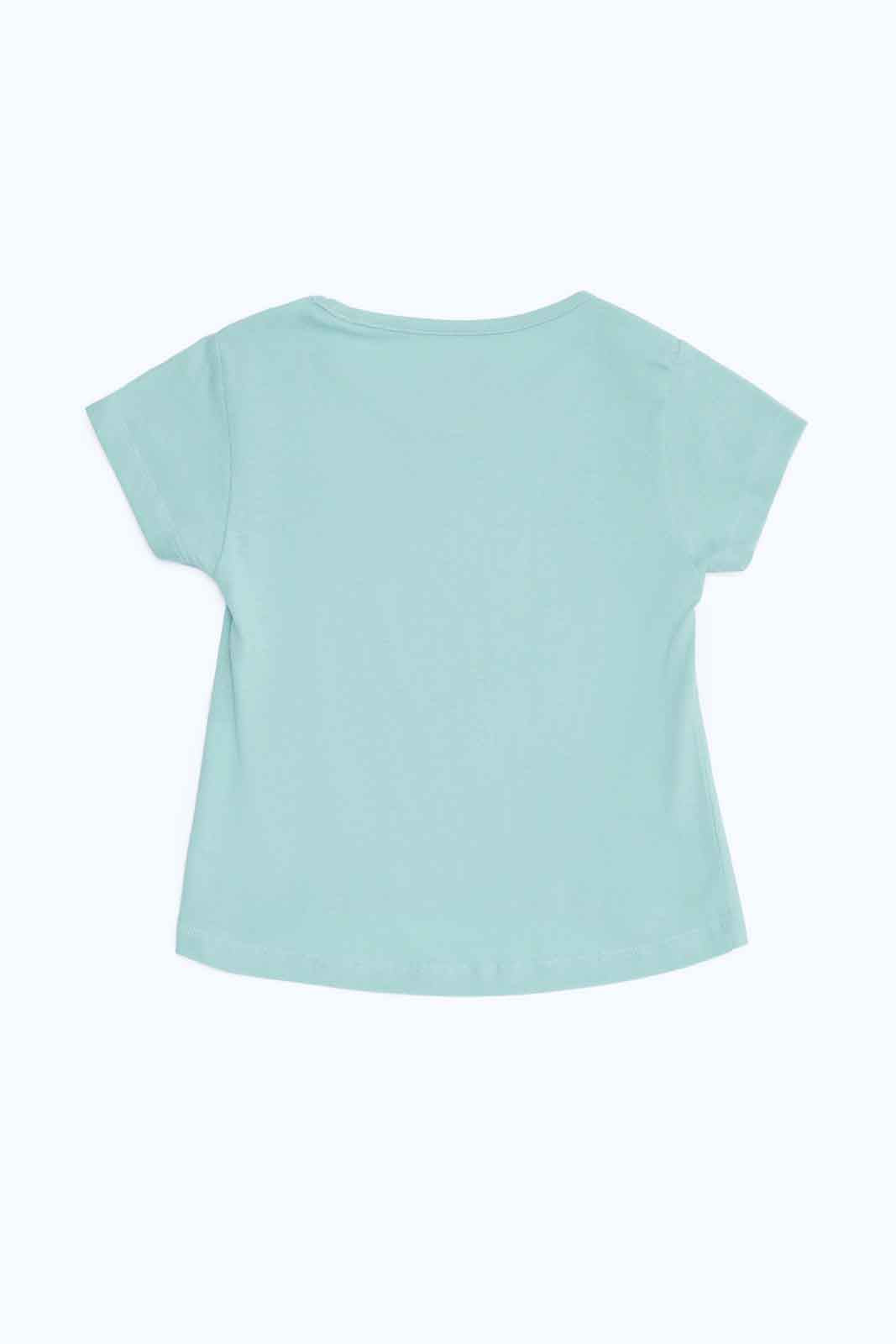 Redtag-Girls-Mint-Placement-Print-T-Shirt-Category:T-Shirts,-Colour:Mint,-Deals:New-In,-Dept:Girls,-Filter:Infant-Girls-(3-to-24-Mths),-ING-T-Shirts,-New-In-ING-APL,-Non-Sale,-S23B,-Section:Girls-(0-to-14Yrs),-TBL-Infant-Girls-3 to 24 Months