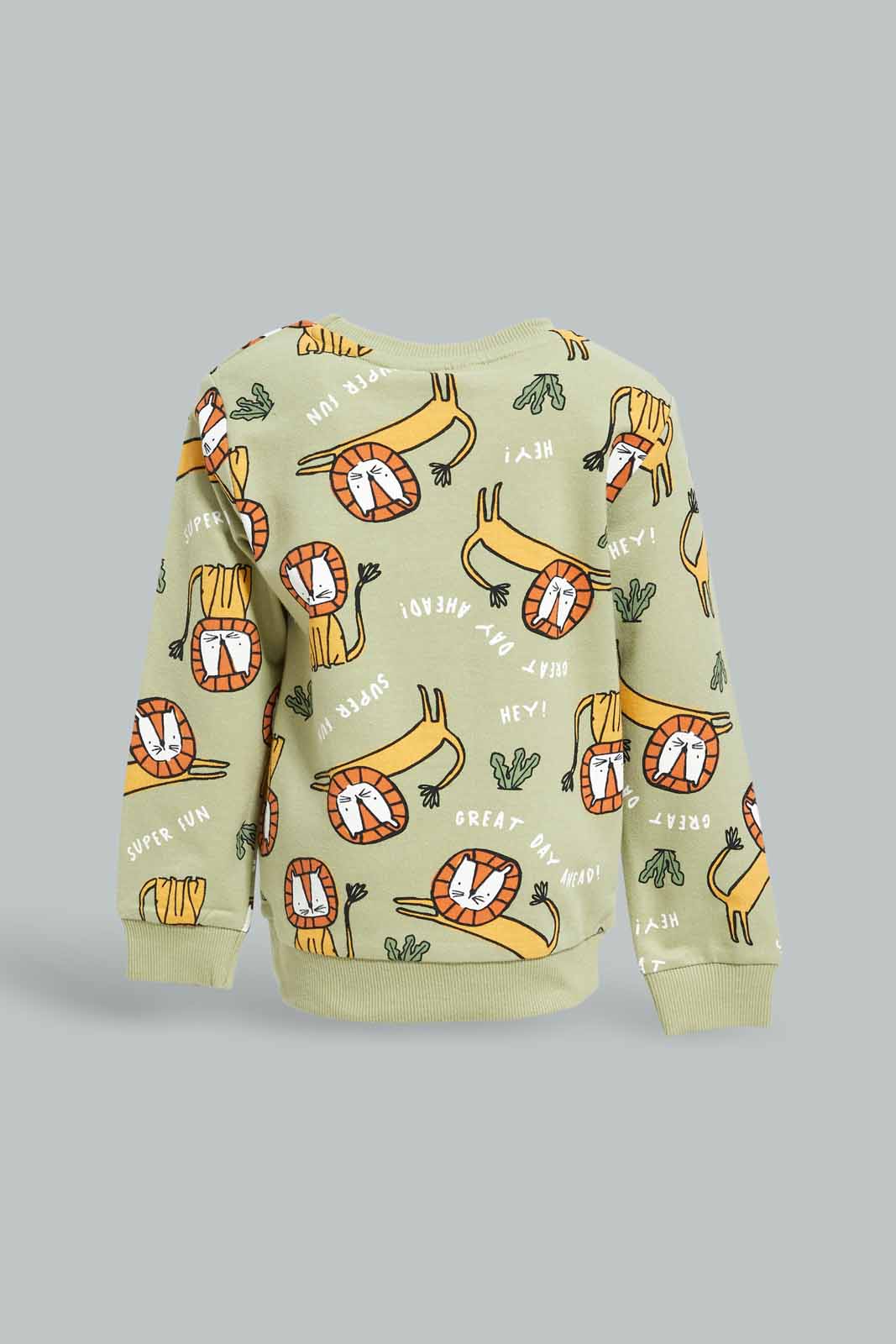 Redtag-Boys-Green-Tiger-Aop-Table-Ls-Sweatshirts-Category:Sweatshirts,-Colour:Green,-Deals:New-In,-Dept:Boys,-Filter:Infant-Boys-(3-to-24-Mths),-INB-Sweatshirts,-New-In-INB-APL,-Non-Sale,-S23A,-Section:Boys-(0-to-14Yrs),-TBL-Infant-Boys-3 to 24 Months