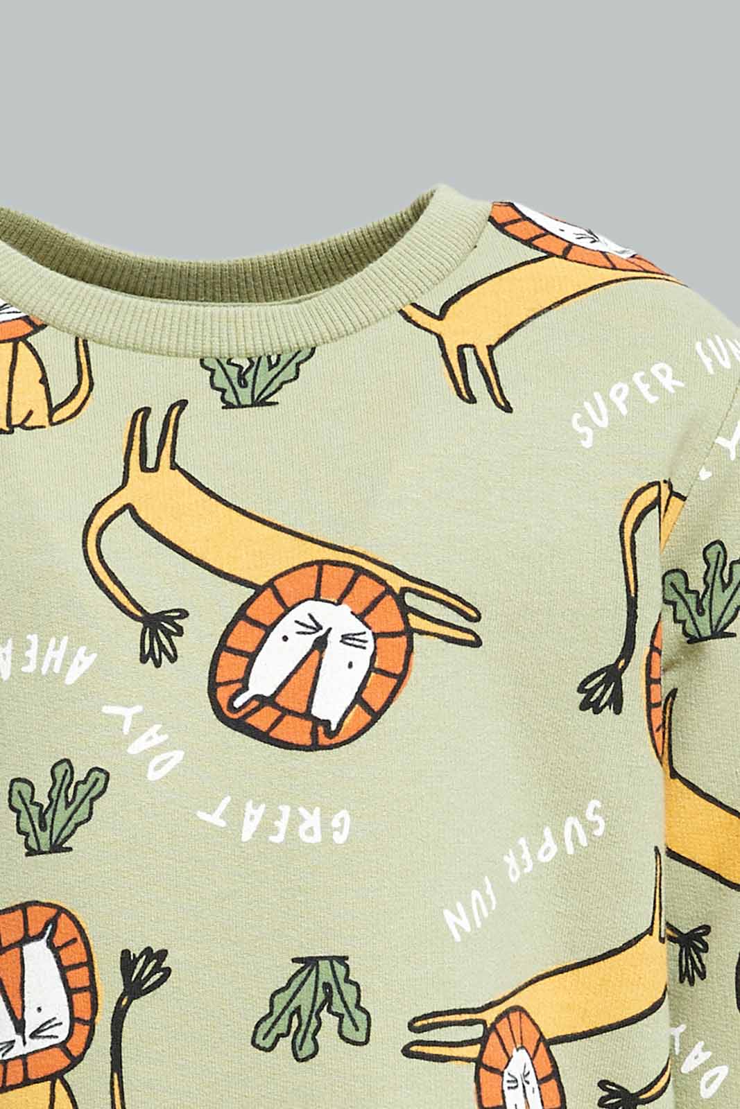 Redtag-Boys-Green-Tiger-Aop-Table-Ls-Sweatshirts-Category:Sweatshirts,-Colour:Green,-Deals:New-In,-Dept:Boys,-Filter:Infant-Boys-(3-to-24-Mths),-INB-Sweatshirts,-New-In-INB-APL,-Non-Sale,-S23A,-Section:Boys-(0-to-14Yrs),-TBL-Infant-Boys-3 to 24 Months