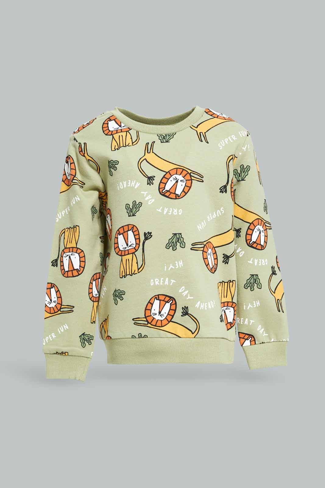 Redtag-Boys-Green-Tiger-Aop-Table-Ls-Sweatshirts-Category:Sweatshirts,-Colour:Green,-Deals:New-In,-Dept:Boys,-Filter:Infant-Boys-(3-to-24-Mths),-INB-Sweatshirts,-New-In-INB-APL,-Non-Sale,-S23A,-Section:Boys-(0-to-14Yrs),-TBL-Infant-Boys-3 to 24 Months