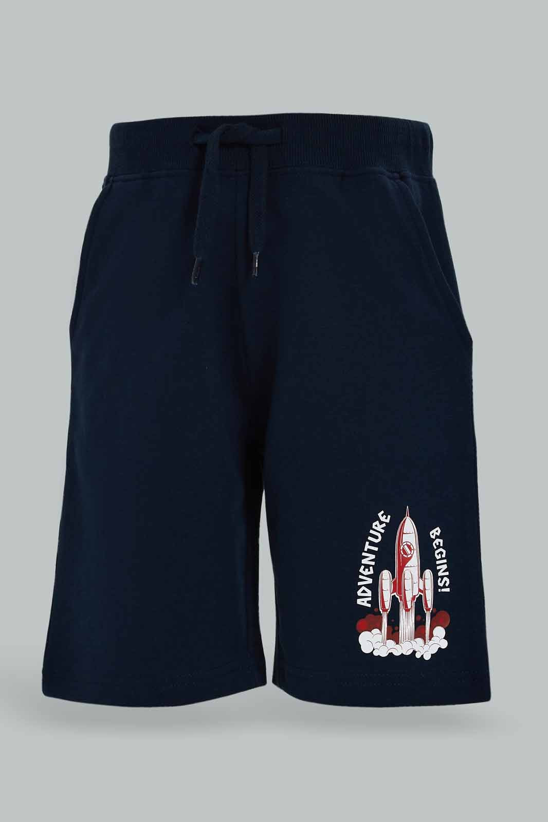 Redtag-Boys-Navy-Shorts-With-Print-BOY-Shorts,-Category:Shorts,-Colour:Navy,-Deals:New-In,-Dept:Boys,-Filter:Boys-(2-to-8-Yrs),-New-In-BOY-APL,-Non-Sale,-S23B,-Section:Boys-(0-to-14Yrs),-TBL-Boys-2 to 8 Years