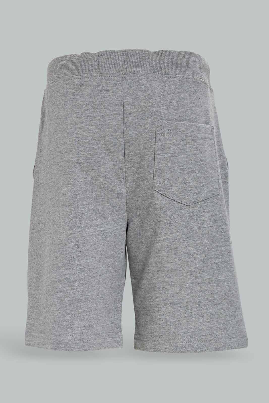 Redtag-Boys-Grey-Shorts-With-Print-BOY-Shorts,-Category:Shorts,-Colour:Grey,-Deals:New-In,-Dept:Boys,-Filter:Boys-(2-to-8-Yrs),-New-In-BOY-APL,-Non-Sale,-S23B,-Section:Boys-(0-to-14Yrs),-TBL-Boys-2 to 8 Years