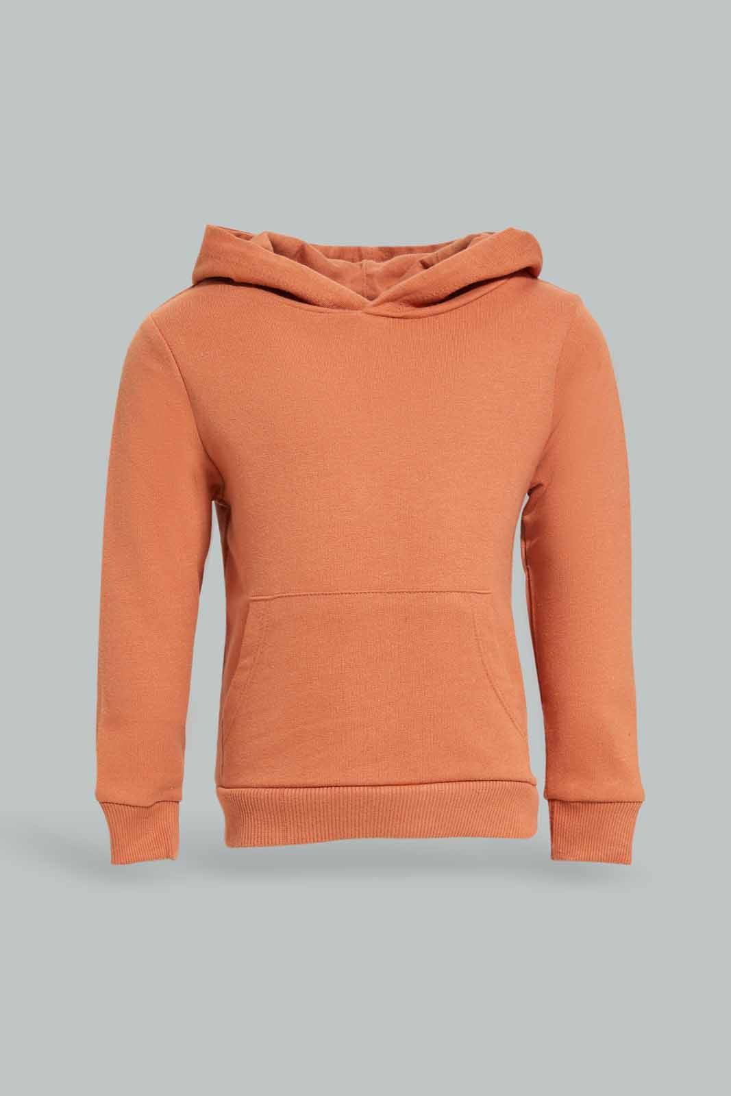 Redtag-Boys-Rust-Hoody-Plain-Sweatshirt-With-Kangaroo-Pocket-Category:Sweatshirts,-Colour:Orange,-Deals:New-In,-Dept:Boys,-Filter:Infant-Boys-(3-to-24-Mths),-INB-Sweatshirts,-New-In-INB-APL,-Non-Sale,-S23A,-Section:Boys-(0-to-14Yrs),-TBL-Infant-Boys-3 to 24 Months