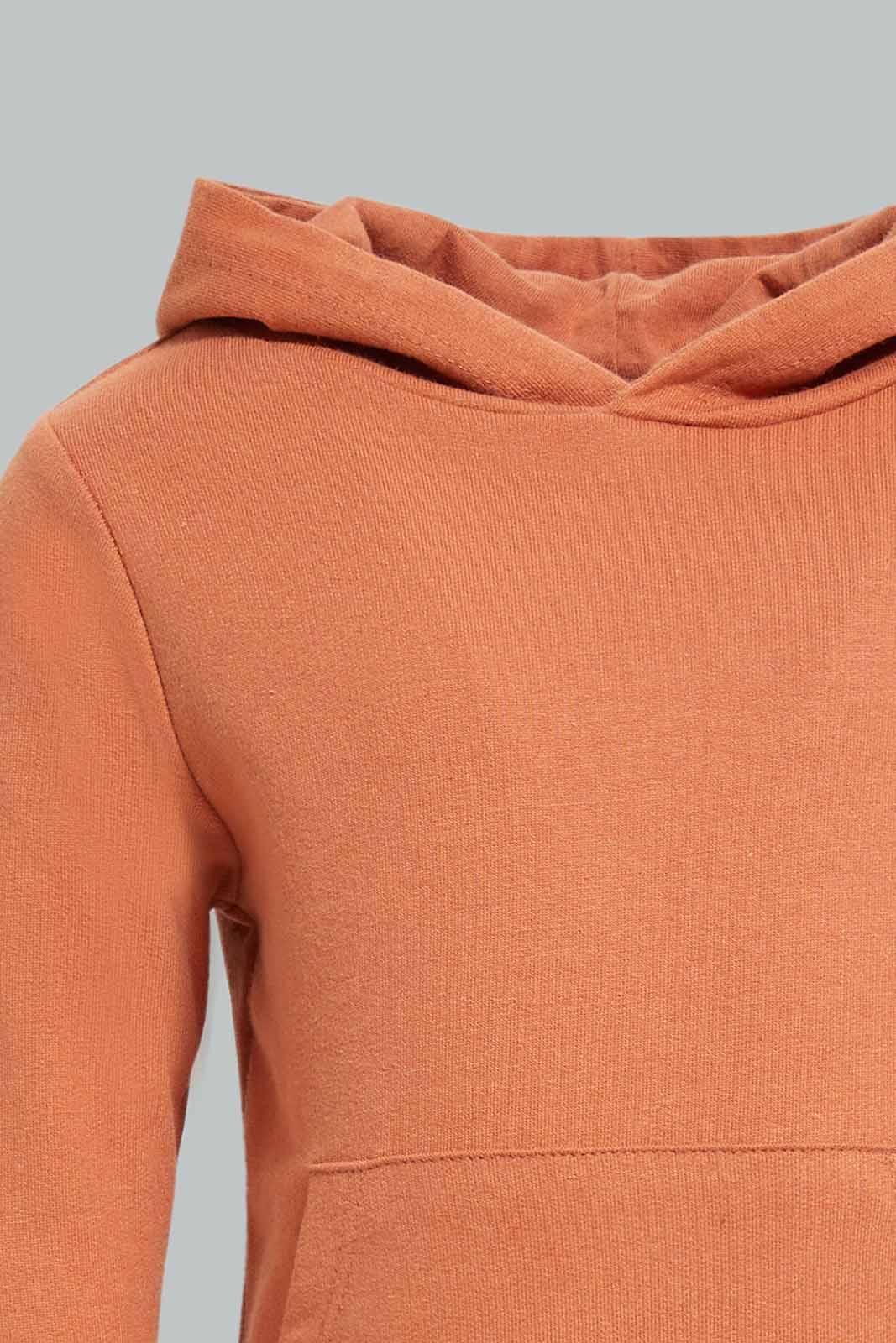 Redtag-Boys-Rust-Hoody-Plain-Sweatshirt-With-Kangaroo-Pocket-Category:Sweatshirts,-Colour:Orange,-Deals:New-In,-Dept:Boys,-Filter:Infant-Boys-(3-to-24-Mths),-INB-Sweatshirts,-New-In-INB-APL,-Non-Sale,-S23A,-Section:Boys-(0-to-14Yrs),-TBL-Infant-Boys-3 to 24 Months