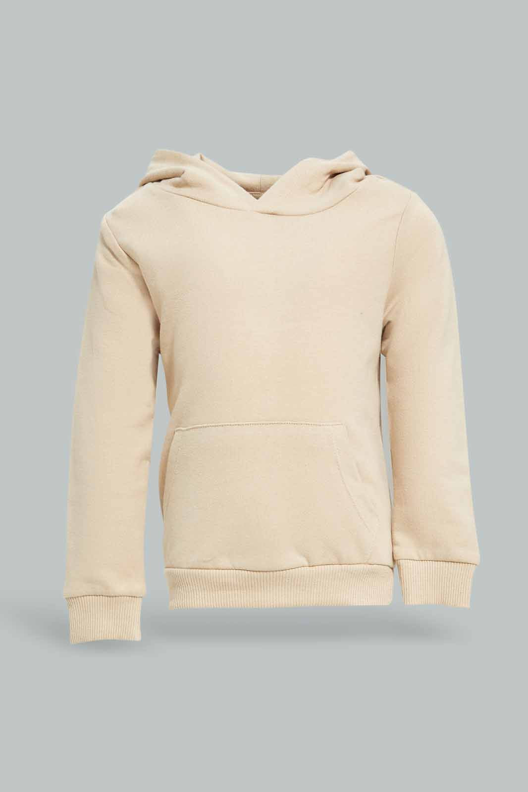 Redtag-Boys-Stone-Hoody-Plain-Sweatshirt-With-Kangaroo-Pocket-Category:Sweatshirts,-Colour:Beige,-Deals:New-In,-Dept:Boys,-Filter:Infant-Boys-(3-to-24-Mths),-INB-Sweatshirts,-New-In-INB-APL,-Non-Sale,-S23A,-Section:Boys-(0-to-14Yrs),-TBL-Infant-Boys-3 to 24 Months