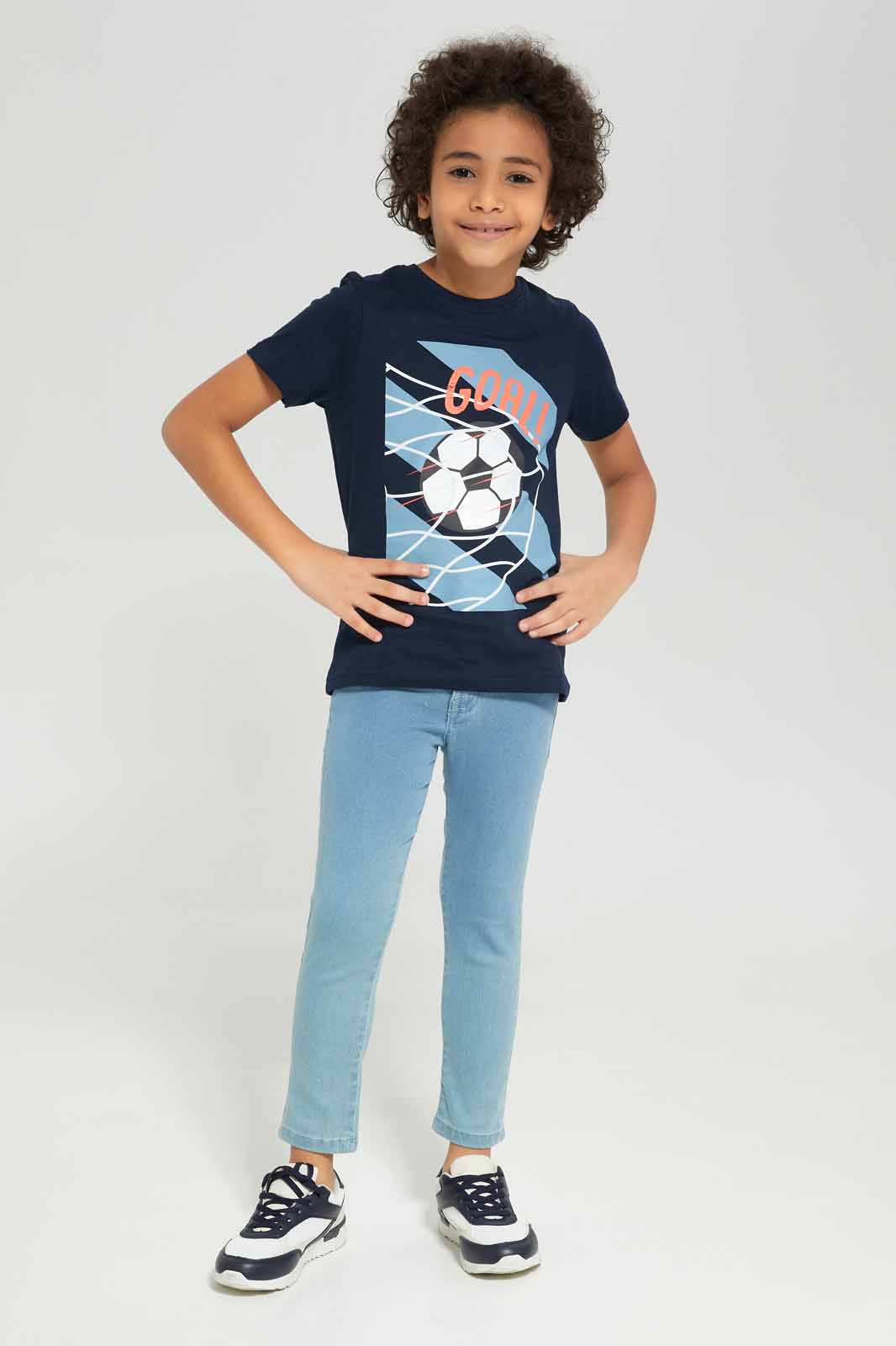 Redtag-Boys-Blue-Football-Graphic-Short-Sleeve-Garphic-T-Shirt-BOY-T-Shirts,-Category:T-Shirts,-Colour:Blue,-Deals:New-In,-Dept:Boys,-Filter:Boys-(2-to-8-Yrs),-New-In-BOY-APL,-Non-Sale,-S23A,-Section:Boys-(0-to-14Yrs),-TBL-Boys-2 to 8 Years