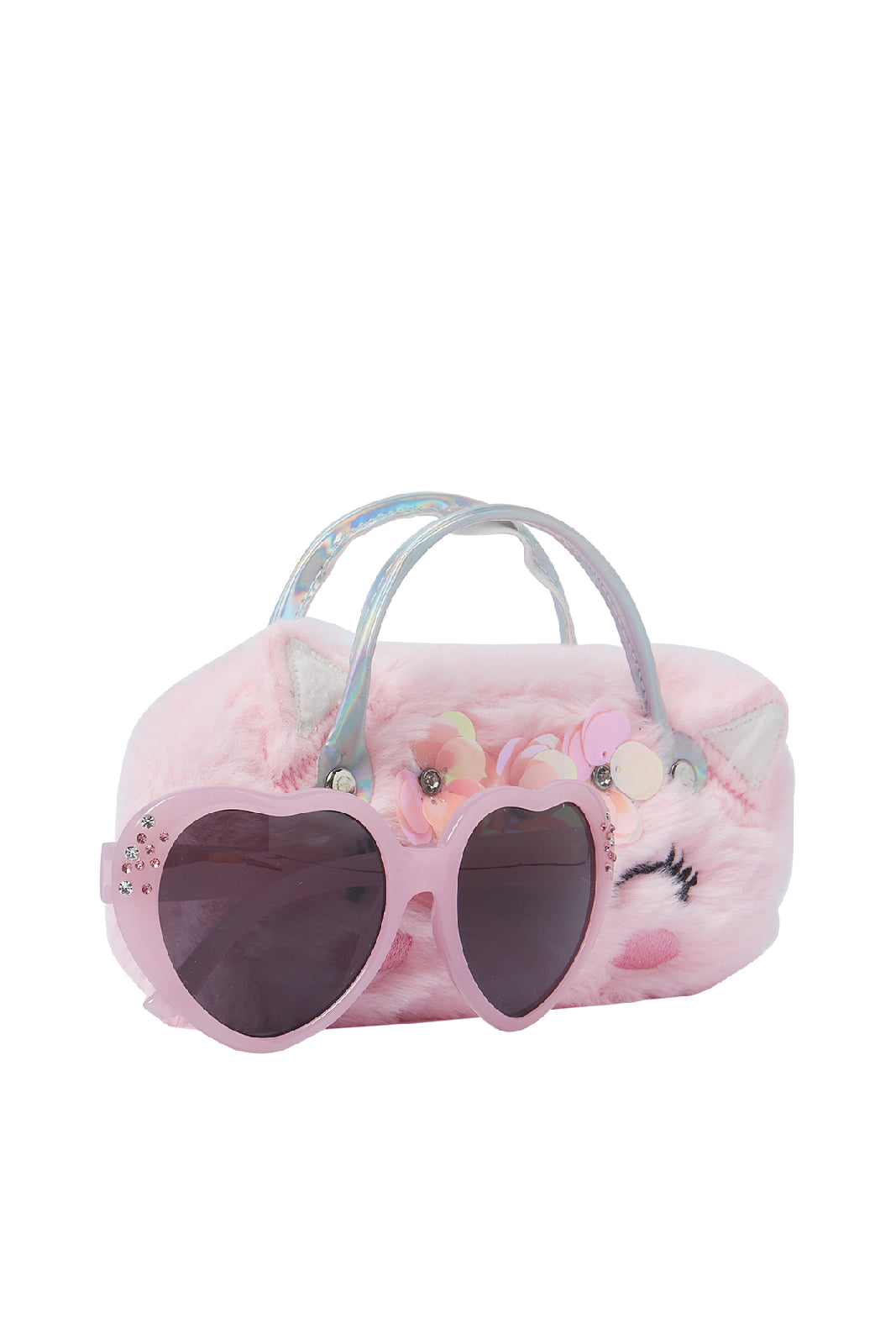 Redtag-Heart-Sunglasses-With-Character-Embellished-Case-Category:Sunglasses,-Colour:Assorted,-Dept:Girls,-Filter:Girls-Accessories,-GIR-Sunglasses,-New-In,-New-In-GIR-ACC,-Non-Sale,-S23A,-Section:Girls-(0-to-14Yrs)-Girls-