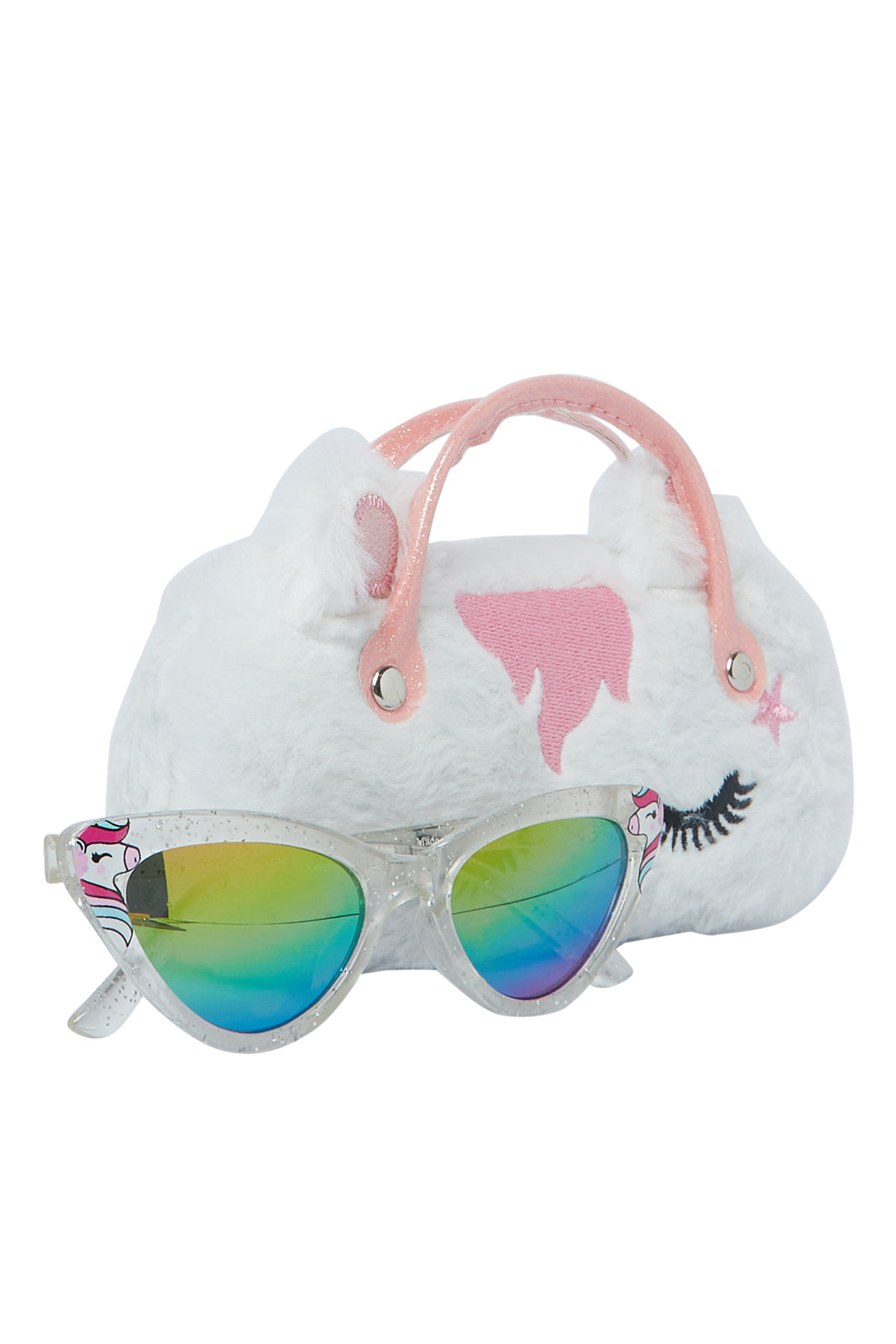 Redtag-Cat-Eye-Sunglasses-With-Character-Embellished-Case-Category:Sunglasses,-Colour:Assorted,-Dept:Girls,-Filter:Girls-Accessories,-GIR-Sunglasses,-New-In,-New-In-GIR-ACC,-Non-Sale,-S23A,-Section:Girls-(0-to-14Yrs)-Girls-