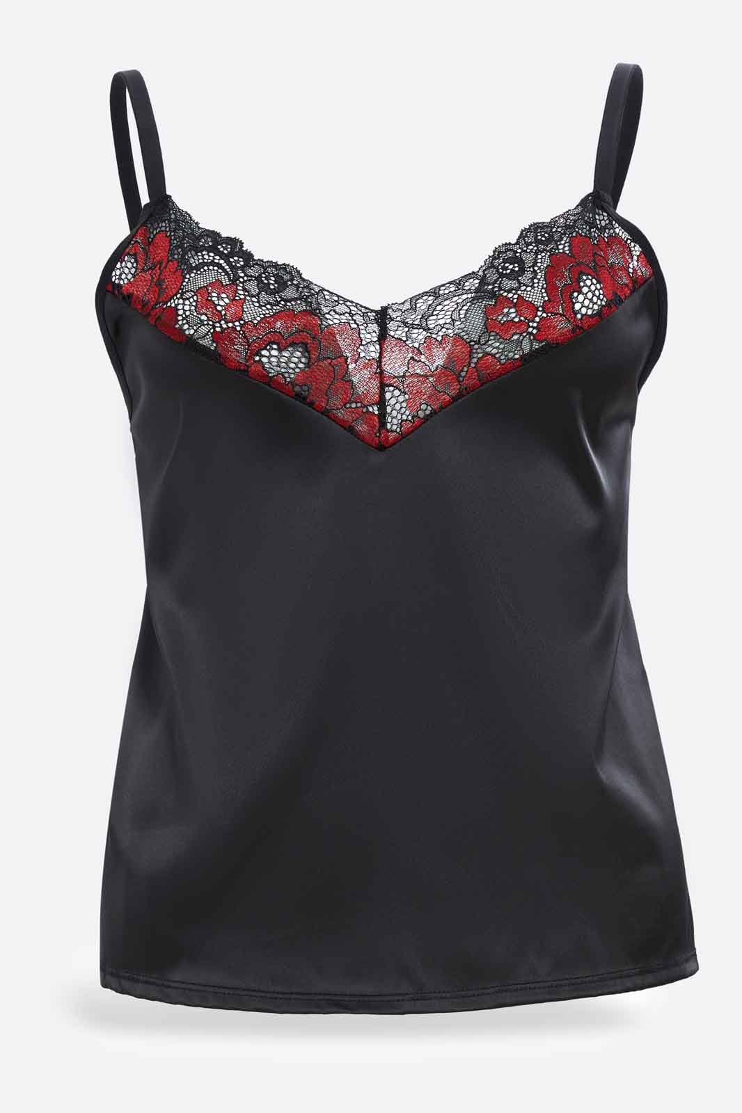 Redtag-Women-Black-Color-With-Lace-Cami-Set-Category:Cami-Sets,-Colour:Black,-Deals:New-In,-Dept:Ladieswear,-Filter:Women's-Clothing,-New-In-Women-APL,-Non-Sale,-S23A,-Section:Women,-Women-Cami-Sets--