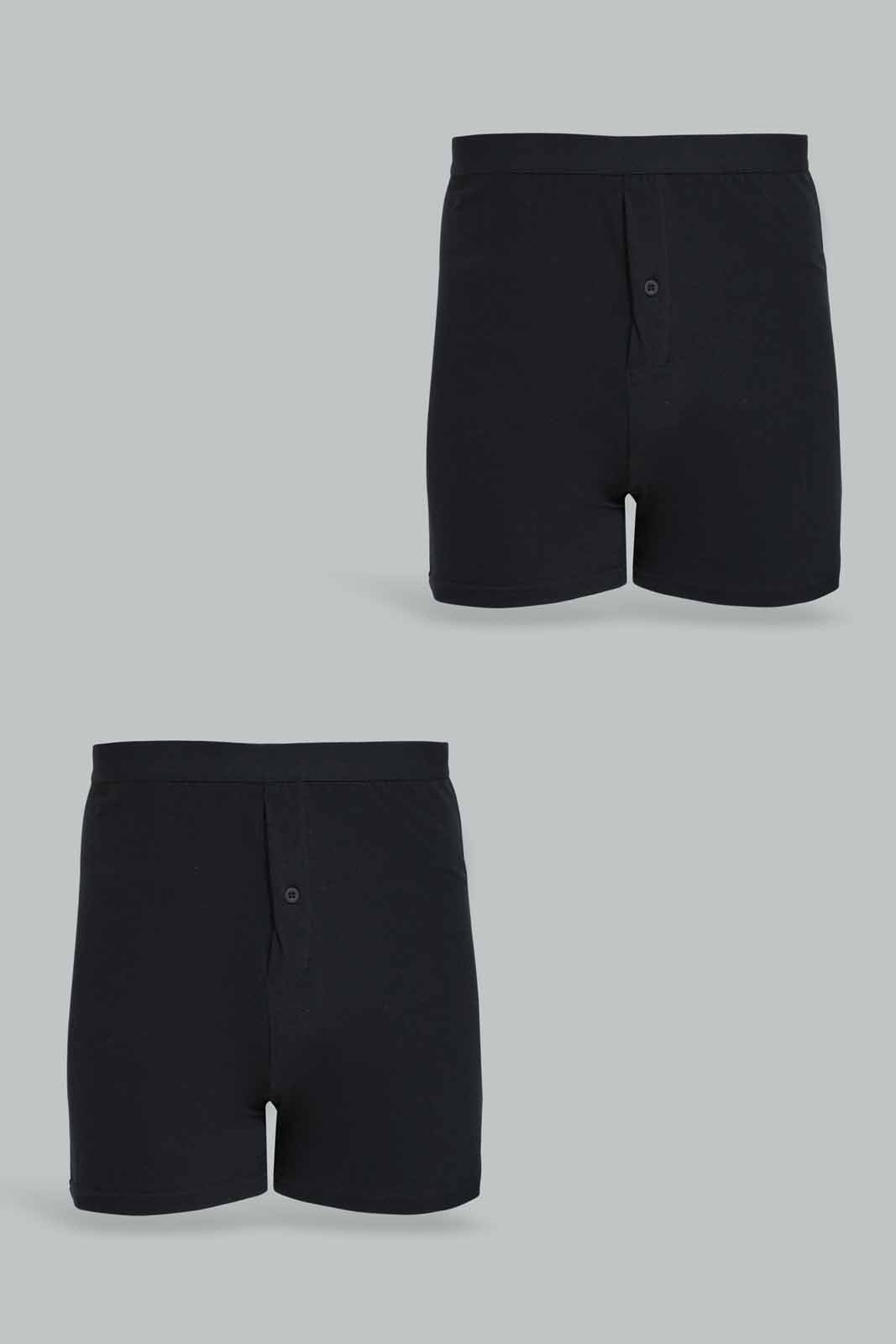 Redtag-Men-Black-2-Pack-Loose-Knit-Boxer-365,-Category:Briefs,-Colour:Black,-Deals:New-In,-Dept:Menswear,-Filter:Men's-Clothing,-Men-Briefs,-New-In-Men-APL,-Non-Sale,-Section:Men-Men's-