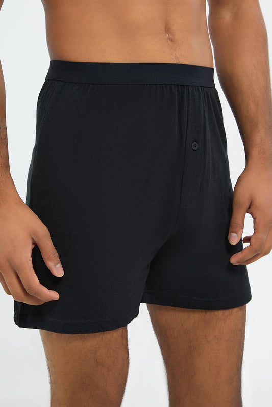Men Black Loose Fit Boxer (2 Piece)