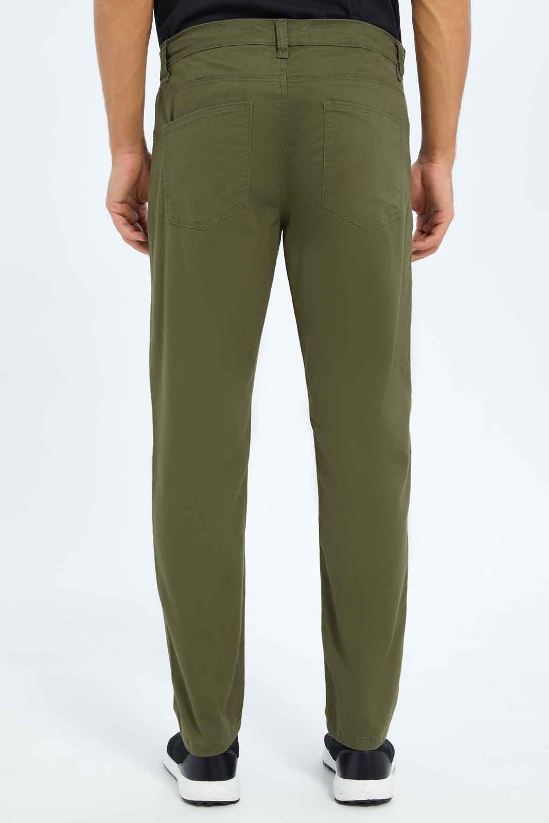 Redtag-Men-Olive-Green-Slim-Fit-5-Pocket-Trouser-Category:Trousers,-Colour:Olive,-Deals:New-In,-Dept:Menswear,-Filter:Men's-Clothing,-Men-Trousers,-New-In-Men-APL,-Non-Sale,-S23A,-Section:Men,-TBL-Men's-