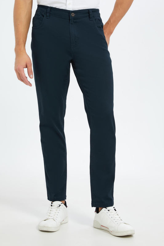 Redtag-Men-Navy-Slim-Fit-5-Pocket-Trouser-Category:Trousers,-Colour:Navy,-Deals:New-In,-Dept:Menswear,-Filter:Men's-Clothing,-Men-Trousers,-New-In-Men-APL,-Non-Sale,-S23A,-Section:Men,-TBL-Men's-