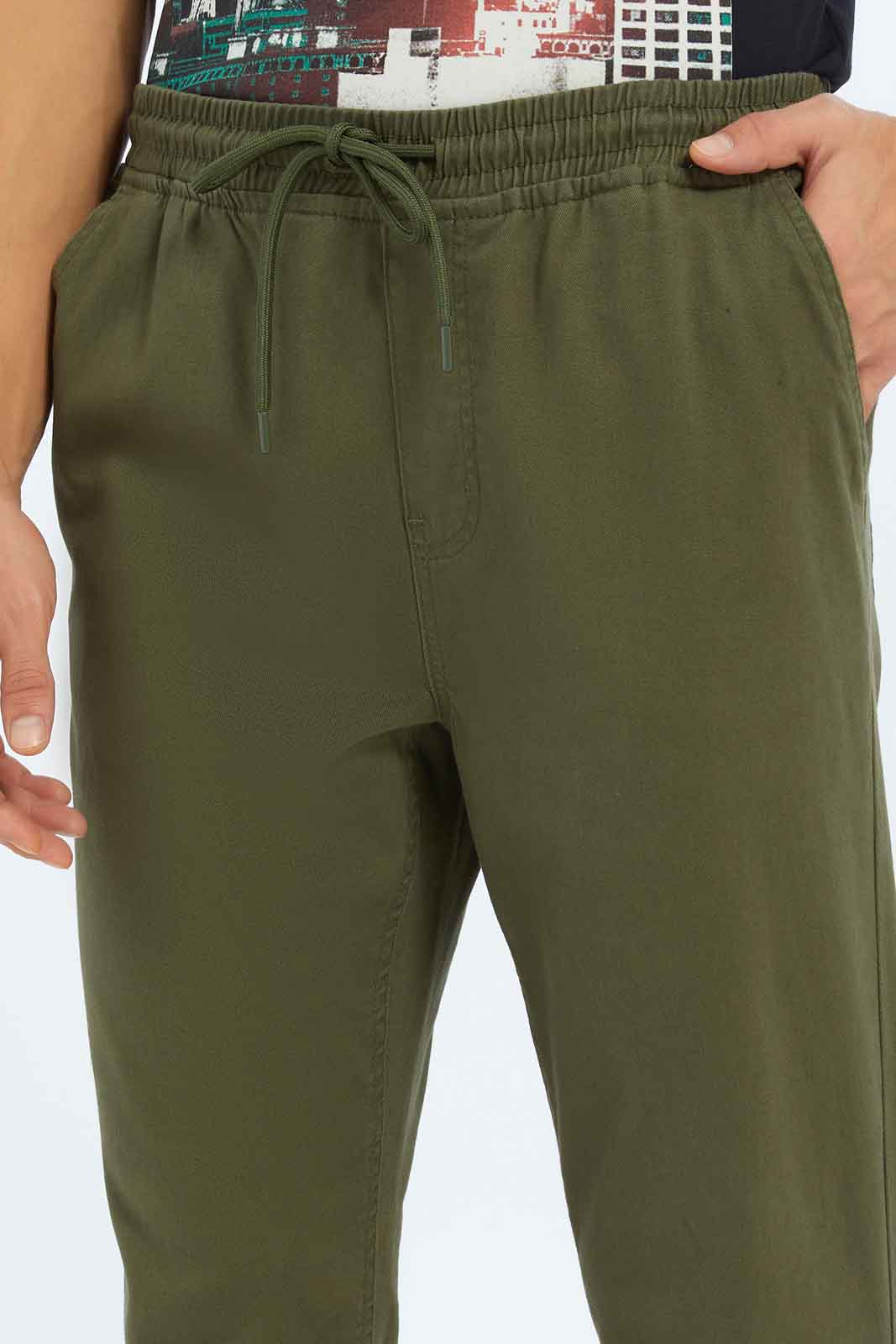 Redtag-Men-Olive-Green-Pull-On-Trousers-Category:Trousers,-Colour:Olive,-Deals:New-In,-Dept:Menswear,-Filter:Men's-Clothing,-Men-Trousers,-New-In-Men-APL,-Non-Sale,-S23A,-Section:Men,-TBL-Men's-