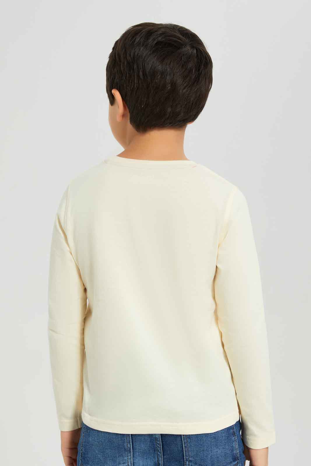 Redtag-Boys-Cream-Spiderman-Character-Long-Sleeve-T-Shirt-BOY-T-Shirts,-Category:T-Shirts,-CHA,-Colour:Cream,-Deals:New-In,-Dept:Boys,-Filter:Boys-(2-to-8-Yrs),-New-In-BOY-APL,-Non-Sale,-S23A,-Section:Boys-(0-to-14Yrs),-TBL-Boys-2 to 8 Years