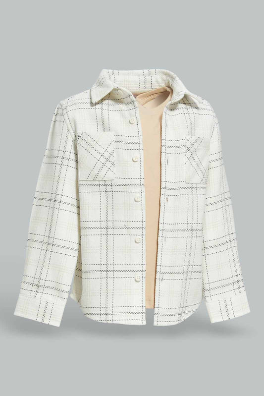 Redtag-Boys-White-Check-Shirt-And-Mock-Tshirt-Set-Category:Shirts,-Colour:White,-Deals:New-In,-Dept:Boys,-Filter:Infant-Boys-(3-to-24-Mths),-INB-Shirts,-New-In-INB-APL,-Non-Sale,-S23A,-Section:Boys-(0-to-14Yrs)-Infant-Boys-3 to 24 Months