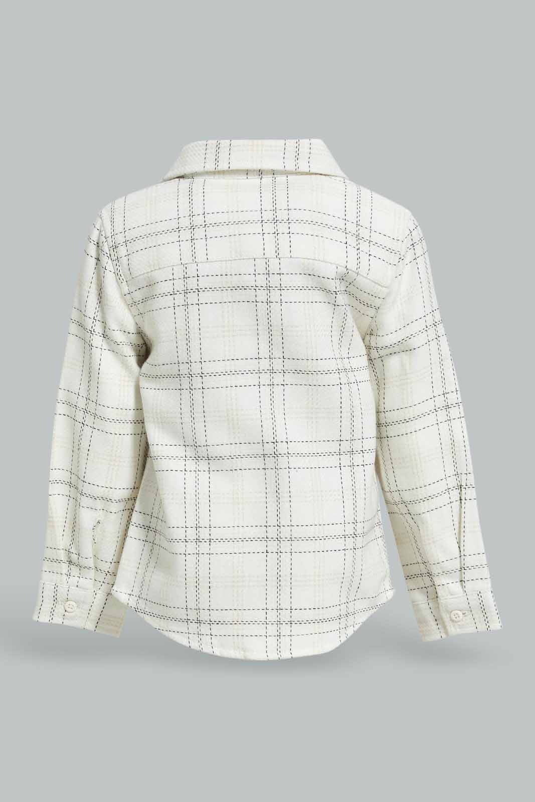 Redtag-Boys-White-Check-Shirt-And-Mock-Tshirt-Set-Category:Shirts,-Colour:White,-Deals:New-In,-Dept:Boys,-Filter:Infant-Boys-(3-to-24-Mths),-INB-Shirts,-New-In-INB-APL,-Non-Sale,-S23A,-Section:Boys-(0-to-14Yrs)-Infant-Boys-3 to 24 Months