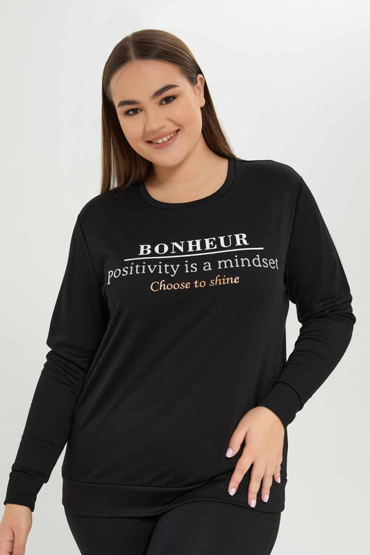 Redtag-Women-Black-Graphic-Printed-Sweatshirt-Category:Sweatshirts,-Colour:Black,-Deals:New-In,-Dept:Ladieswear,-Filter:Plus-Size,-LDP-Sweatshirts,-New-In-LDP-APL,-Non-Sale,-S23A,-Section:Women-Women's-