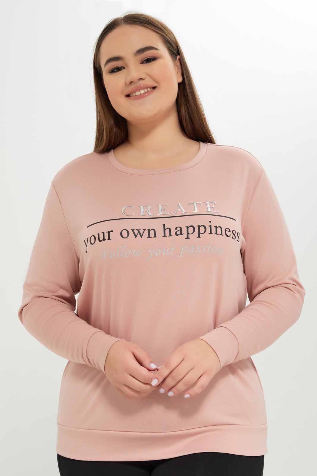 Redtag-Women-Blush-Graphic-Printed-Sweatshirt-Category:Sweatshirts,-Colour:Apricot,-Deals:New-In,-Dept:Ladieswear,-Filter:Plus-Size,-LDP-Sweatshirts,-New-In-LDP-APL,-Non-Sale,-S23A,-Section:Women-Women's-