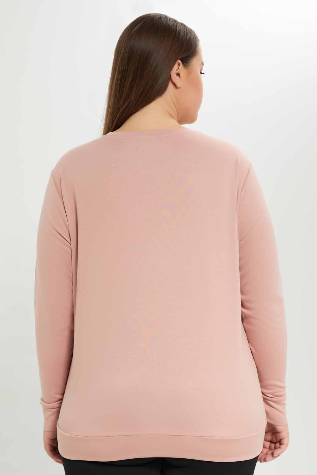 Redtag-Women-Blush-Graphic-Printed-Sweatshirt-Category:Sweatshirts,-Colour:Apricot,-Deals:New-In,-Dept:Ladieswear,-Filter:Plus-Size,-LDP-Sweatshirts,-New-In-LDP-APL,-Non-Sale,-S23A,-Section:Women-Women's-