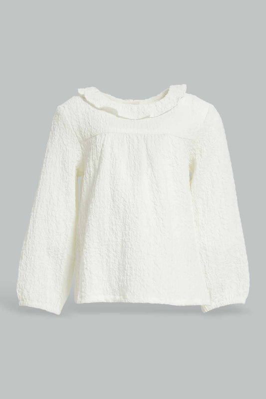 Redtag-Girls-Ivory-Collar-Blouse-Category:Blouses,-Colour:Ivory,-Deals:New-In,-Dept:Girls,-Filter:Infant-Girls-(3-to-24-Mths),-ING-Blouses,-New-In-ING-APL,-Non-Sale,-S23A,-Section:Girls-(0-to-14Yrs)-Infant-Girls-