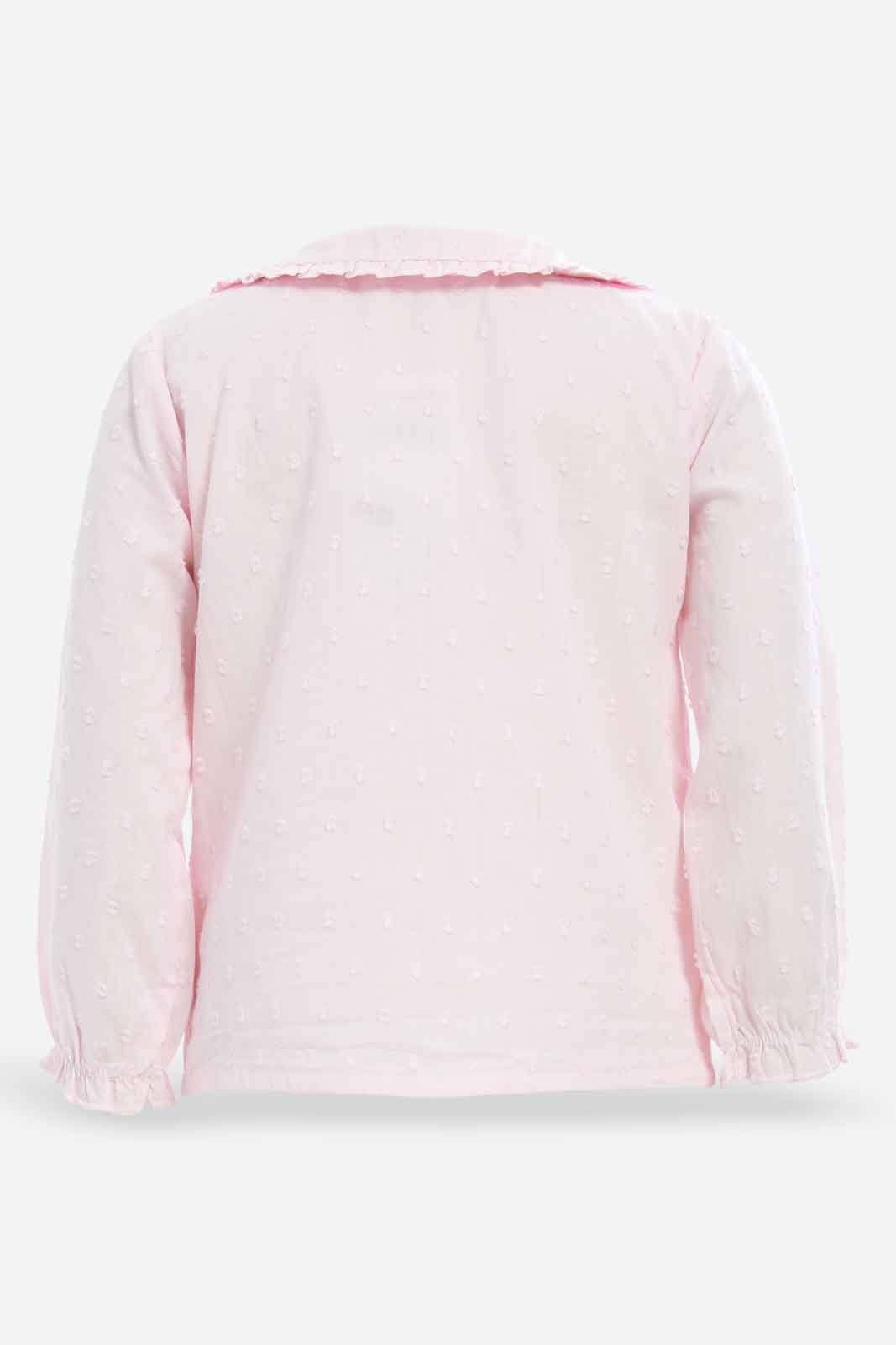 Redtag-Girls-Baby-Pink-Peter-Pan-Collar-Dobby-Blouse-Category:Blouses,-Colour:Apricot,-Deals:New-In,-Dept:Girls,-Filter:Infant-Girls-(3-to-24-Mths),-ING-Blouses,-New-In-ING-APL,-Non-Sale,-S23A,-Section:Girls-(0-to-14Yrs)-Infant-Girls-3 to 24 Months