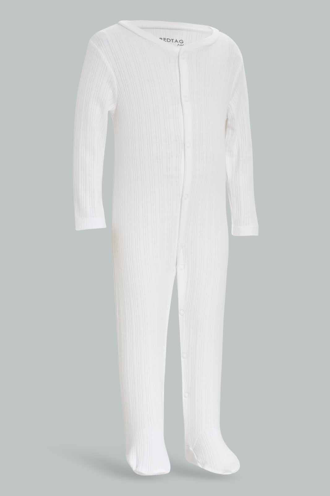 Redtag-3Pk-Plain-White-Sleepsuits-Category:Sleepsuits,-Colour:Apricot,-Deals:New-In,-Dept:New-Born,-Filter:Baby-(0-to-12-Mths),-NBF-Sleepsuits,-New-In-NBF-APL,-Non-Sale,-S23A,-Section:Boys-(0-to-14Yrs)-Baby-