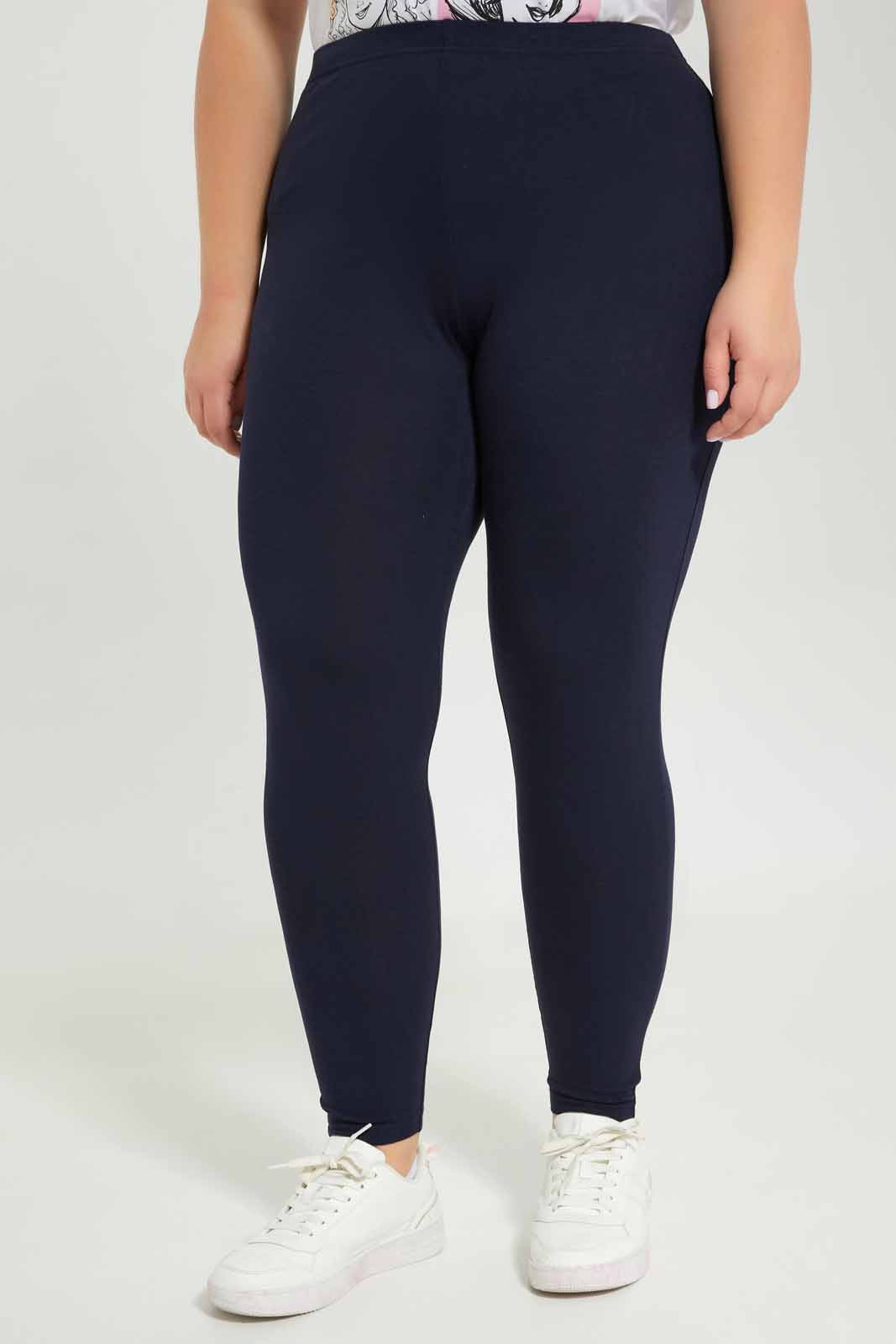 Redtag-Women-Navy-Basic-Leging-Category:Leggings,-Colour:Navy,-Deals:New-In,-Dept:Ladieswear,-Filter:Plus-Size,-LDP-Leggings,-New-In-LDP-APL,-Non-Sale,-S23A,-Section:Women,-TBL-Women's-