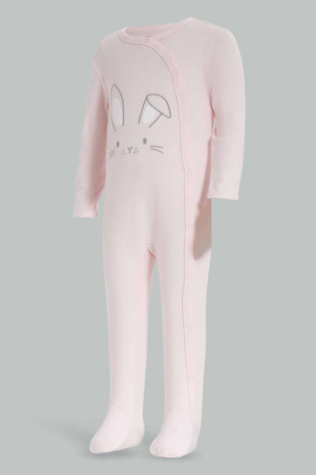 Redtag-Assorted-2Pc-Novelty-Bunny-Sleepsuit-Girl-Category:Sleepsuits,-Colour:Apricot,-Deals:New-In,-Dept:New-Born,-Filter:Baby-(0-to-12-Mths),-NBF-Sleepsuits,-New-In-NBF-APL,-Non-Sale,-S23A,-Section:Boys-(0-to-14Yrs)-Baby-