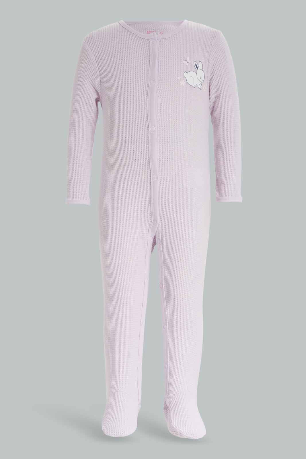 Redtag-Assorted-2Pc-Novelty-Bunny-Sleepsuit-Girl-Category:Sleepsuits,-Colour:Apricot,-Deals:New-In,-Dept:New-Born,-Filter:Baby-(0-to-12-Mths),-NBF-Sleepsuits,-New-In-NBF-APL,-Non-Sale,-S23A,-Section:Boys-(0-to-14Yrs)-Baby-