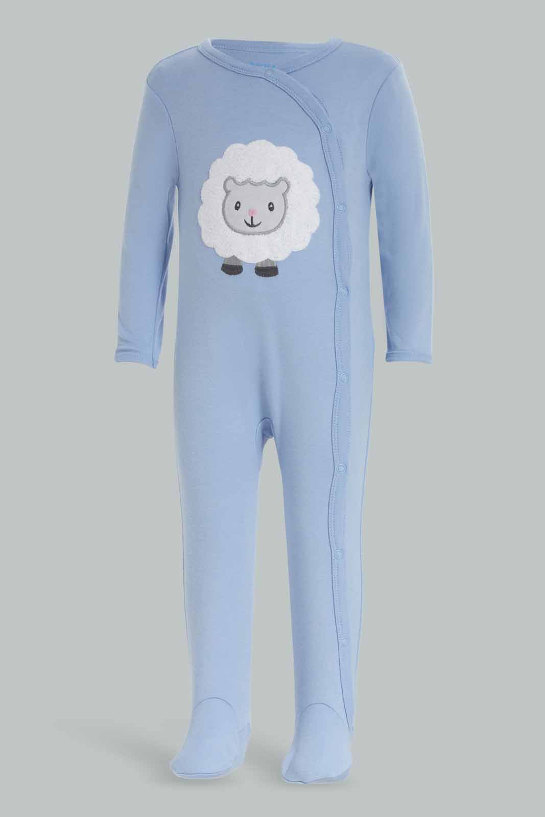 Redtag-Assorted-2Pc-Novelty-Sheep-Sleepsuit-Boy-Category:Sleepsuits,-Colour:Apricot,-Deals:New-In,-Dept:New-Born,-Filter:Baby-(0-to-12-Mths),-NBF-Sleepsuits,-New-In-NBF-APL,-Non-Sale,-S23A,-Section:Boys-(0-to-14Yrs)-Baby-