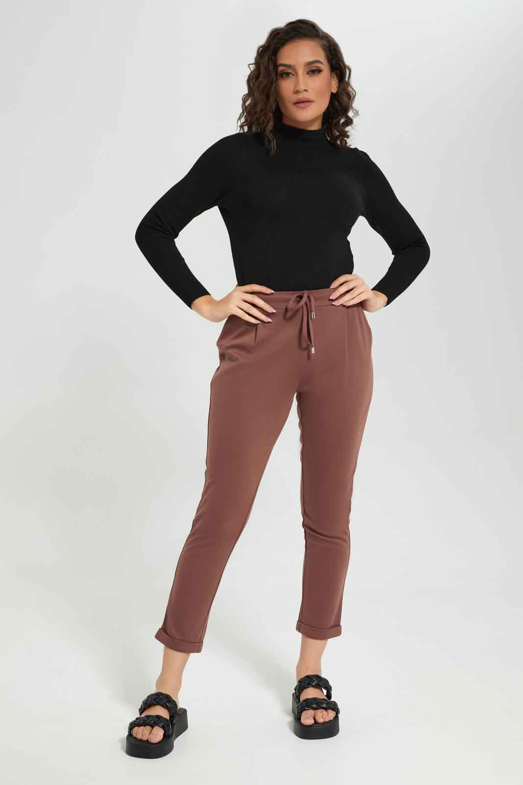Redtag-Women-Slim-Leg-Jersey-Trouser-Category:Trousers,-Colour:Orange,-Deals:New-In,-Dept:Ladieswear,-Filter:Women's-Clothing,-New-In-Women-APL,-Non-Sale,-S23A,-Section:Women,-Women-Trousers-Women's-
