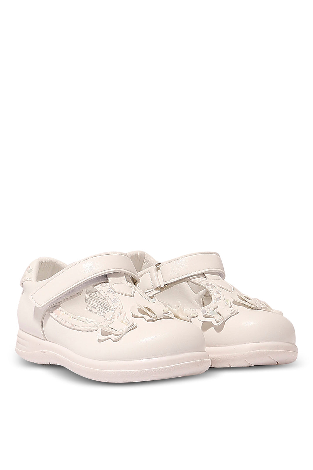 Redtag-White-Butterfly-Trim-Pump-Category:Shoes,-CHR,-Colour:White,-Deals:New-In,-Filter:Girls-Footwear-(1-to-3-Yrs),-ING-Shoes,-New-In-ING-FOO,-Non-Sale,-S23A,-Section:Girls-(0-to-14Yrs)-Infant-Girls-1 to 3 Years
