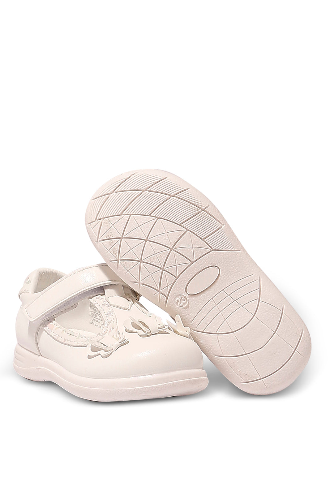 Redtag-White-Butterfly-Trim-Pump-Category:Shoes,-CHR,-Colour:White,-Deals:New-In,-Filter:Girls-Footwear-(1-to-3-Yrs),-ING-Shoes,-New-In-ING-FOO,-Non-Sale,-S23A,-Section:Girls-(0-to-14Yrs)-Infant-Girls-1 to 3 Years