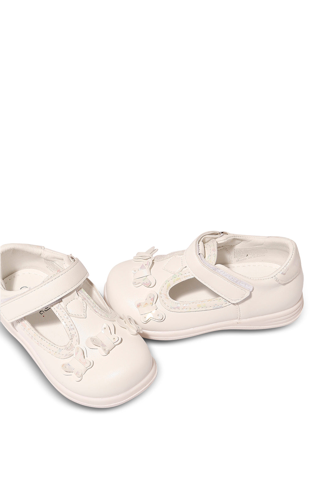 Redtag-White-Butterfly-Trim-Pump-Category:Shoes,-CHR,-Colour:White,-Deals:New-In,-Filter:Girls-Footwear-(1-to-3-Yrs),-ING-Shoes,-New-In-ING-FOO,-Non-Sale,-S23A,-Section:Girls-(0-to-14Yrs)-Infant-Girls-1 to 3 Years