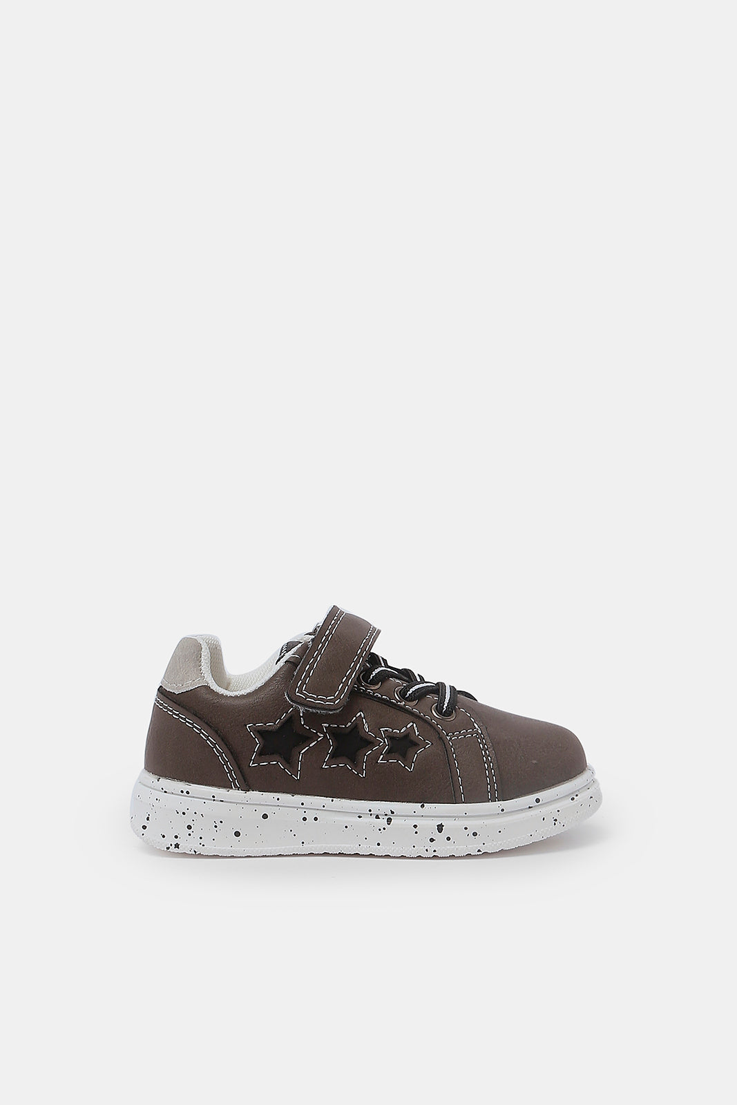 Redtag-Black-Star-Trim-Velcro-Strap-Sneaker-Category:Shoes,-Colour:Black,-Deals:New-In,-Filter:Boys-Footwear-(1-to-3-Yrs),-INB-Sandals,-N/A,-New-In-INB-FOO,-Non-Sale,-S23A,-Section:Boys-(0-to-14Yrs)-Infant-Boys-1 to 3 Years