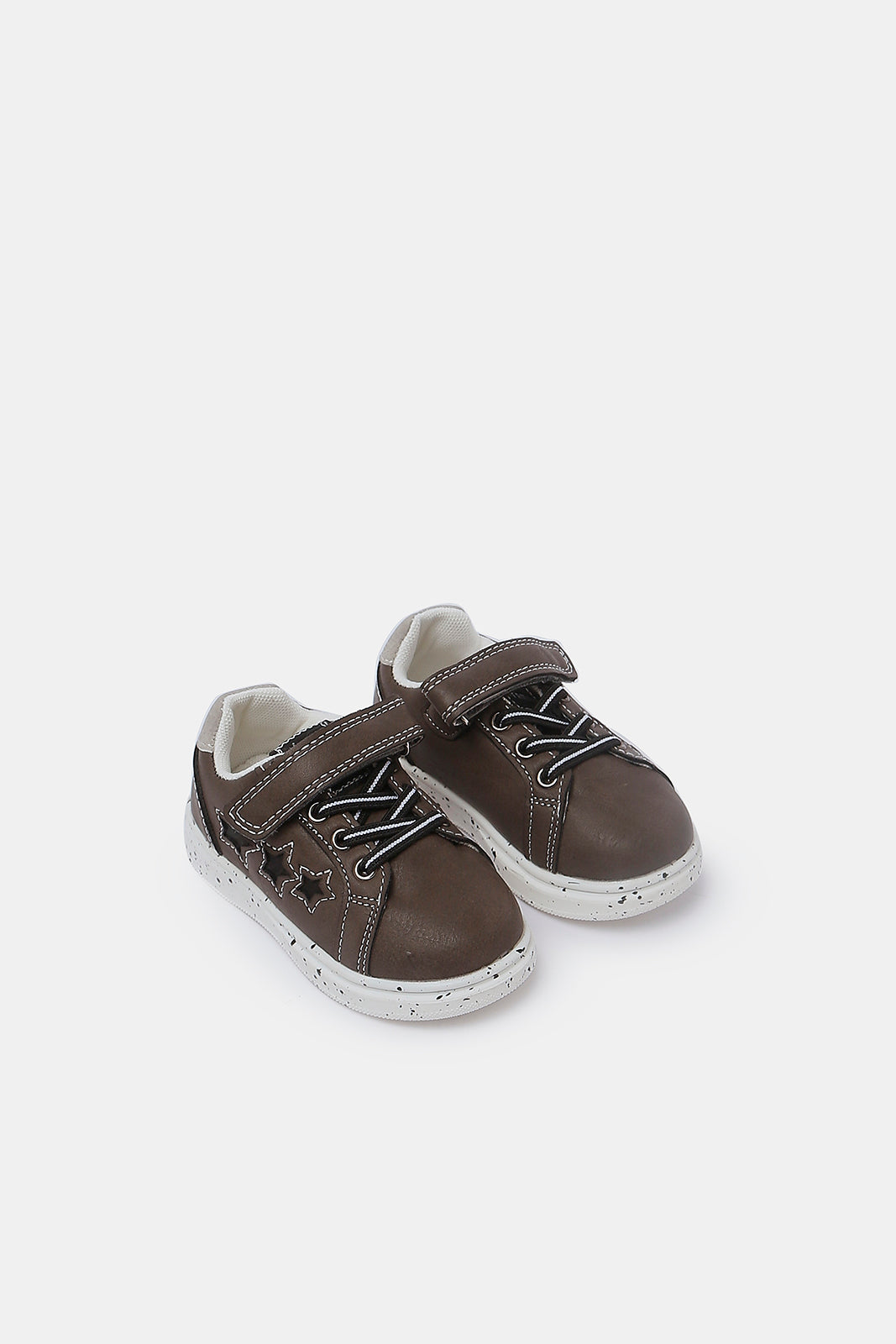 Redtag-Baby-Boys-Brown-Star-Trim-Velcro-Strap-Sneaker-BESTSELLER,-Category:Shoes,-Colour:Brown,-Deals:New-In,-Filter:Boys-Footwear-(1-to-3-Yrs),-INB-Sandals,-N/A,-New-In-INB-FOO,-Non-Sale,-S23A,-Section:Boys-(0-to-14Yrs)-Infant-Boys-1 to 3 Years