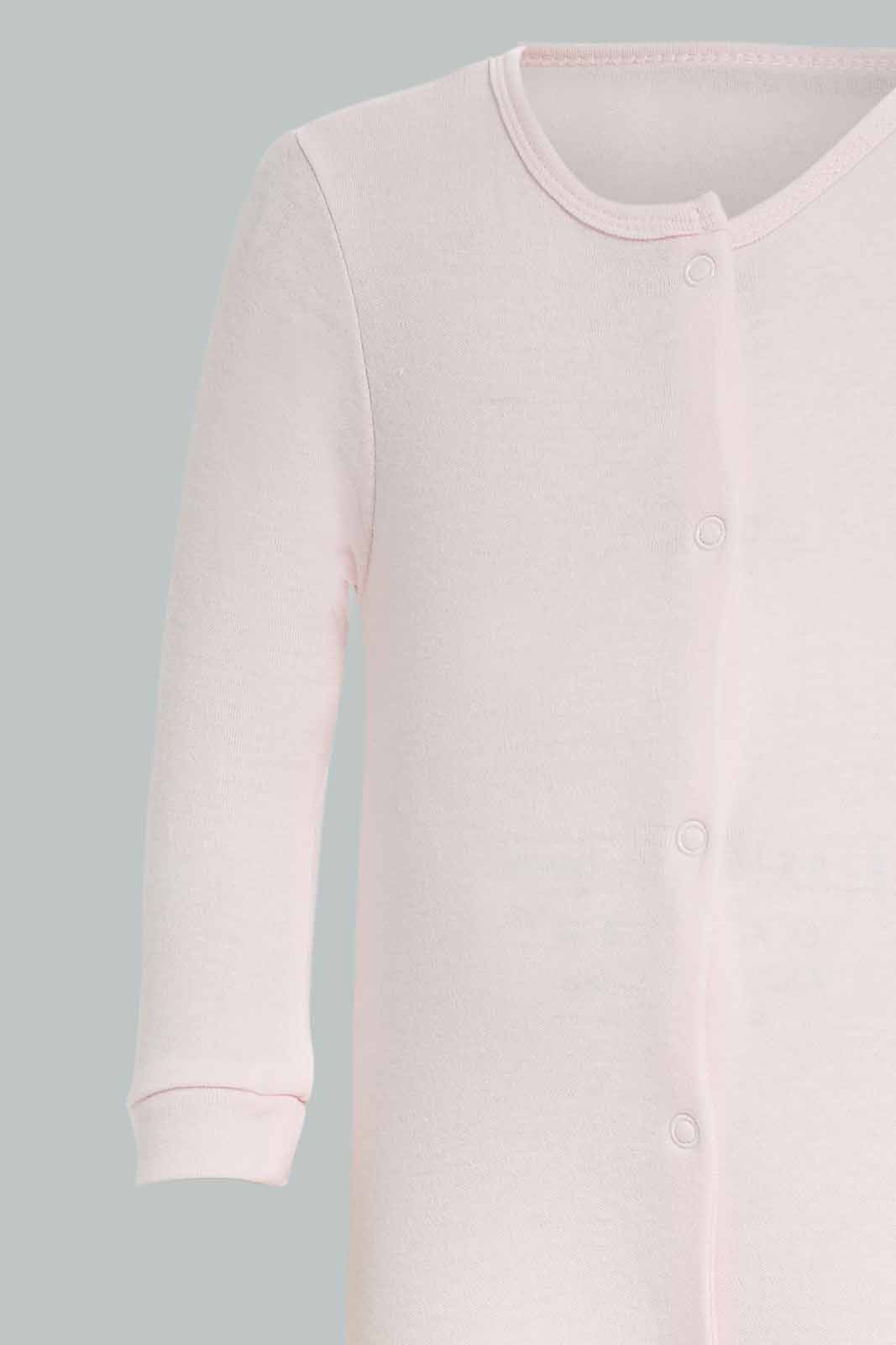 Redtag-Girls-Pink-Ppe-Plain-Sleepsuit-Category:Sleepsuits,-Colour:Apricot,-Deals:New-In,-Dept:New-Born,-Filter:Baby-(0-to-12-Mths),-NBG-Sleepsuits,-New-In-NBG-APL,-Non-Sale,-PPE,-S23A,-Section:Boys-(0-to-14Yrs)-Baby-