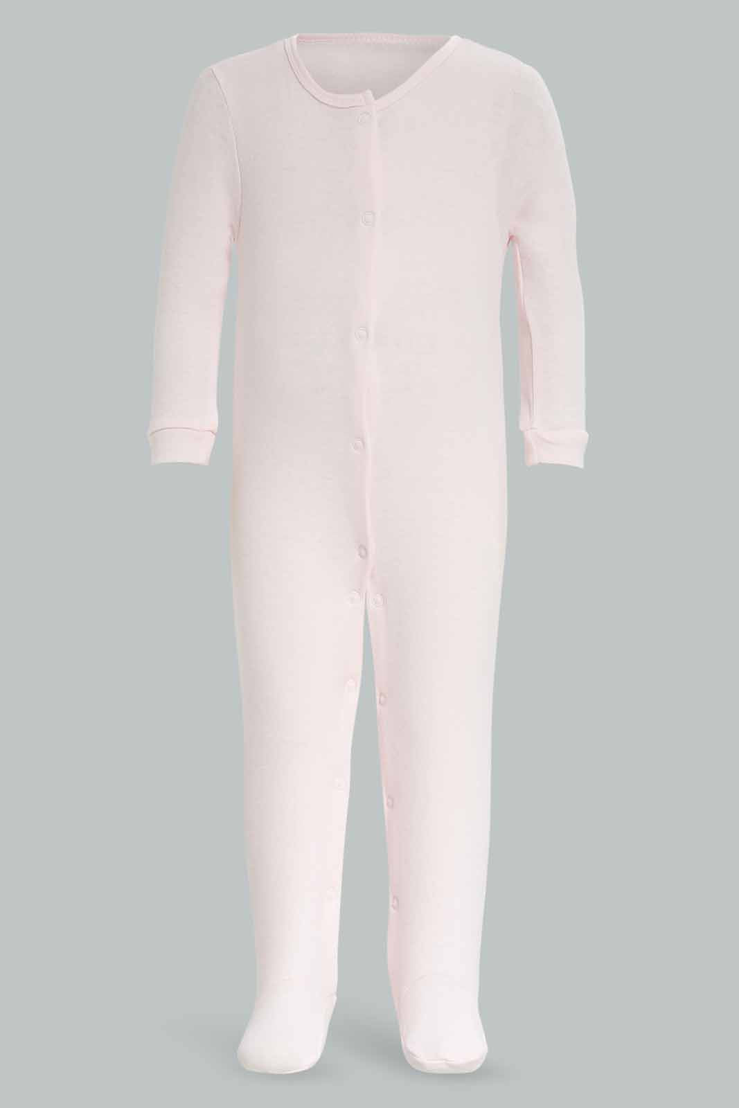 Redtag-Girls-Pink-Ppe-Plain-Sleepsuit-Category:Sleepsuits,-Colour:Apricot,-Deals:New-In,-Dept:New-Born,-Filter:Baby-(0-to-12-Mths),-NBG-Sleepsuits,-New-In-NBG-APL,-Non-Sale,-PPE,-S23A,-Section:Boys-(0-to-14Yrs)-Baby-