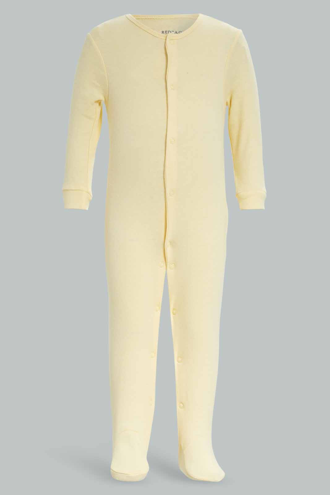 Redtag-Yellow-Ppe-Plain-Sleepsuit-Category:Sleepsuits,-Colour:Apricot,-Deals:New-In,-Dept:New-Born,-Filter:Baby-(0-to-12-Mths),-NBF-Sleepsuits,-New-In-NBF-APL,-Non-Sale,-PPE,-S23A,-Section:Boys-(0-to-14Yrs)-Baby-