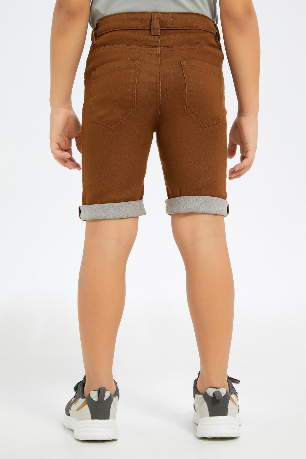 Redtag-Boys-Brown-5-Pocket-Color-Denim-Shorts-BOY-Shorts,-Category:Shorts,-Colour:Brown,-Deals:New-In,-Dept:Boys,-Filter:Boys-(2-to-8-Yrs),-H1:KWR,-H2:BOY,-H3:DNB,-H4:SRT,-New-In-BOY-APL,-Non-Sale,-S23C,-Season:S23C,-Section:Boys-(0-to-14Yrs)-Boys-2 to 8 Years