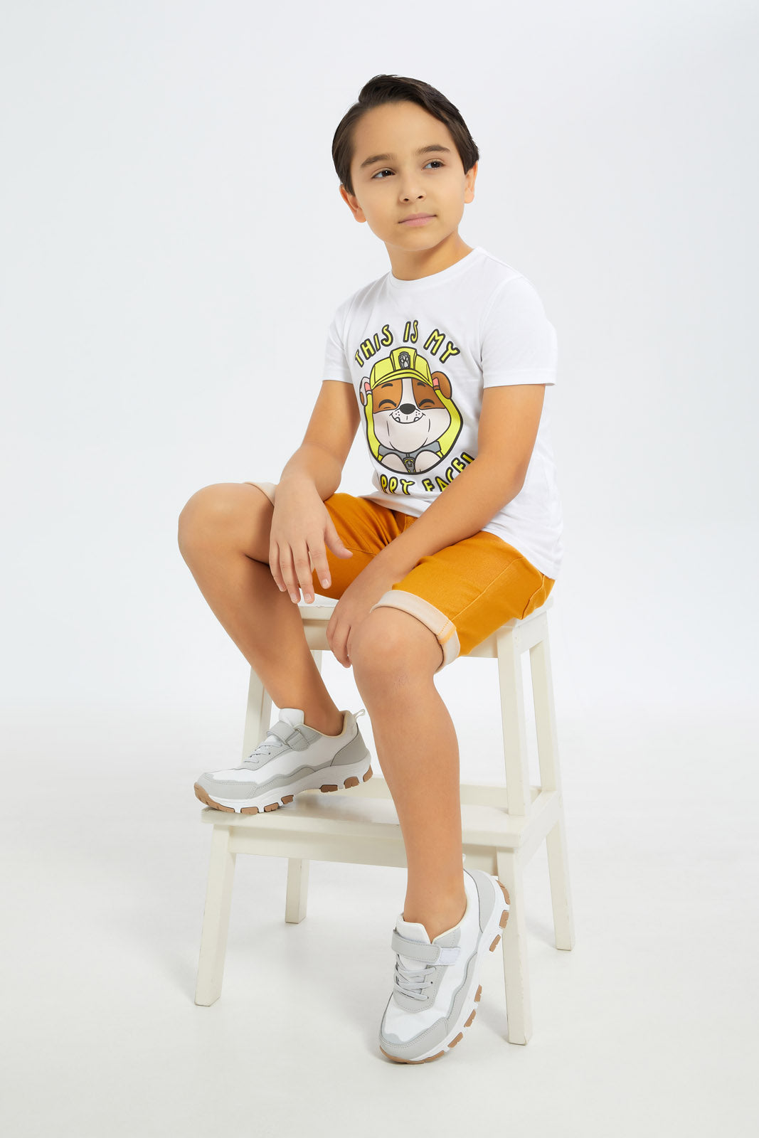 Redtag-Boys-Gold-5-Pocket-Color-Denim-Shorts-BOY-Shorts,-Category:Shorts,-Colour:Gold,-Deals:New-In,-Dept:Boys,-Filter:Boys-(2-to-8-Yrs),-H1:KWR,-H2:BOY,-H3:DNB,-H4:SRT,-New-In-BOY-APL,-Non-Sale,-S23C,-Season:S23C,-Section:Boys-(0-to-14Yrs)-Boys-2 to 8 Years