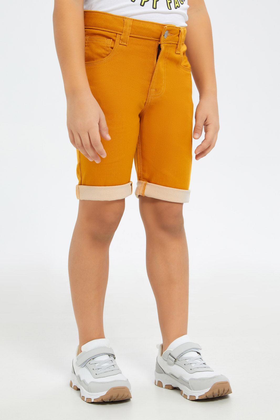 Redtag-Boys-Gold-5-Pocket-Color-Denim-Shorts-BOY-Shorts,-Category:Shorts,-Colour:Gold,-Deals:New-In,-Dept:Boys,-Filter:Boys-(2-to-8-Yrs),-H1:KWR,-H2:BOY,-H3:DNB,-H4:SRT,-New-In-BOY-APL,-Non-Sale,-S23C,-Season:S23C,-Section:Boys-(0-to-14Yrs)-Boys-2 to 8 Years