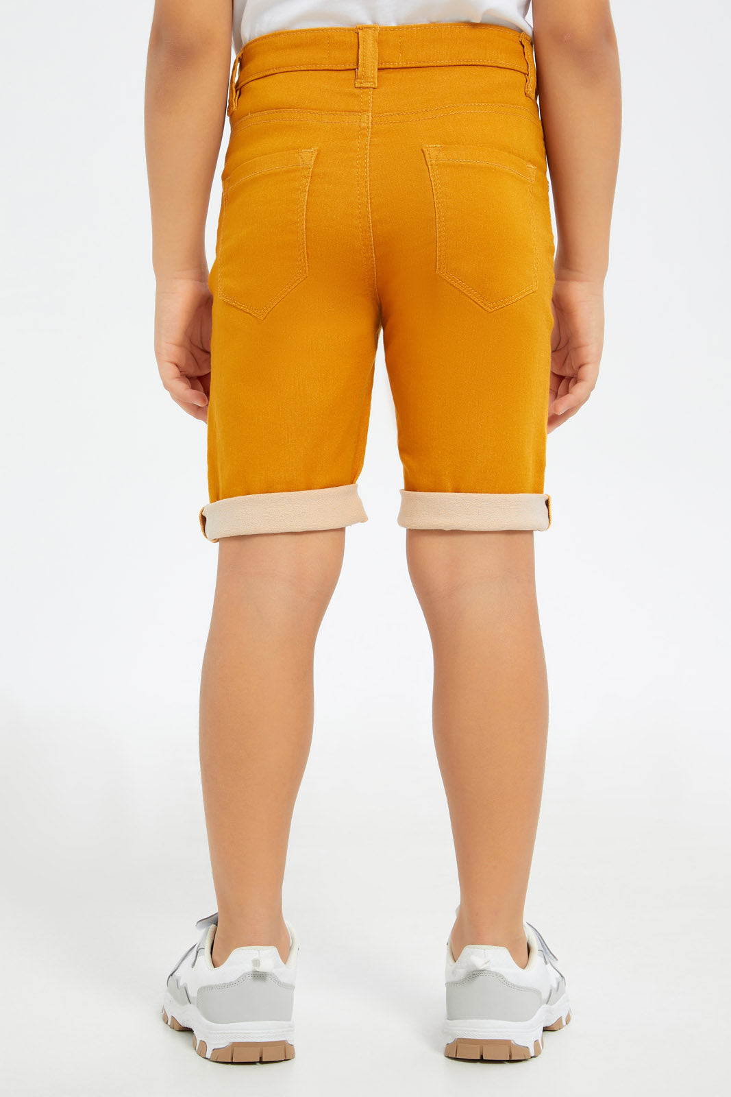 Redtag-Boys-Gold-5-Pocket-Color-Denim-Shorts-BOY-Shorts,-Category:Shorts,-Colour:Gold,-Deals:New-In,-Dept:Boys,-Filter:Boys-(2-to-8-Yrs),-H1:KWR,-H2:BOY,-H3:DNB,-H4:SRT,-New-In-BOY-APL,-Non-Sale,-S23C,-Season:S23C,-Section:Boys-(0-to-14Yrs)-Boys-2 to 8 Years