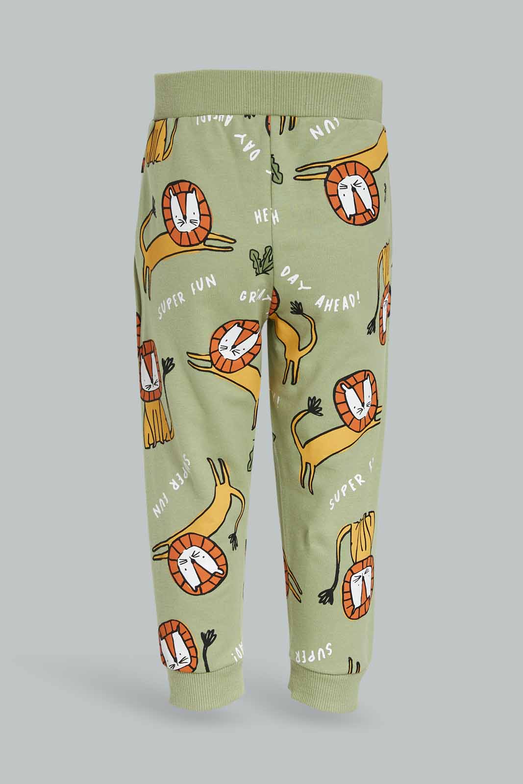 Redtag-Boys-Green-Tiger-Aop-Table-Knit-Jogger-Category:Joggers,-Colour:Green,-Deals:New-In,-Dept:Boys,-Filter:Infant-Boys-(3-to-24-Mths),-INB-Joggers,-New-In-INB-APL,-Non-Sale,-S23A,-Section:Boys-(0-to-14Yrs)-Infant-Boys-3 to 24 Months